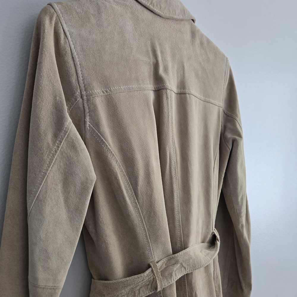 INC International Concepts Beige Suede Trench Coat - Picture 7 of 10